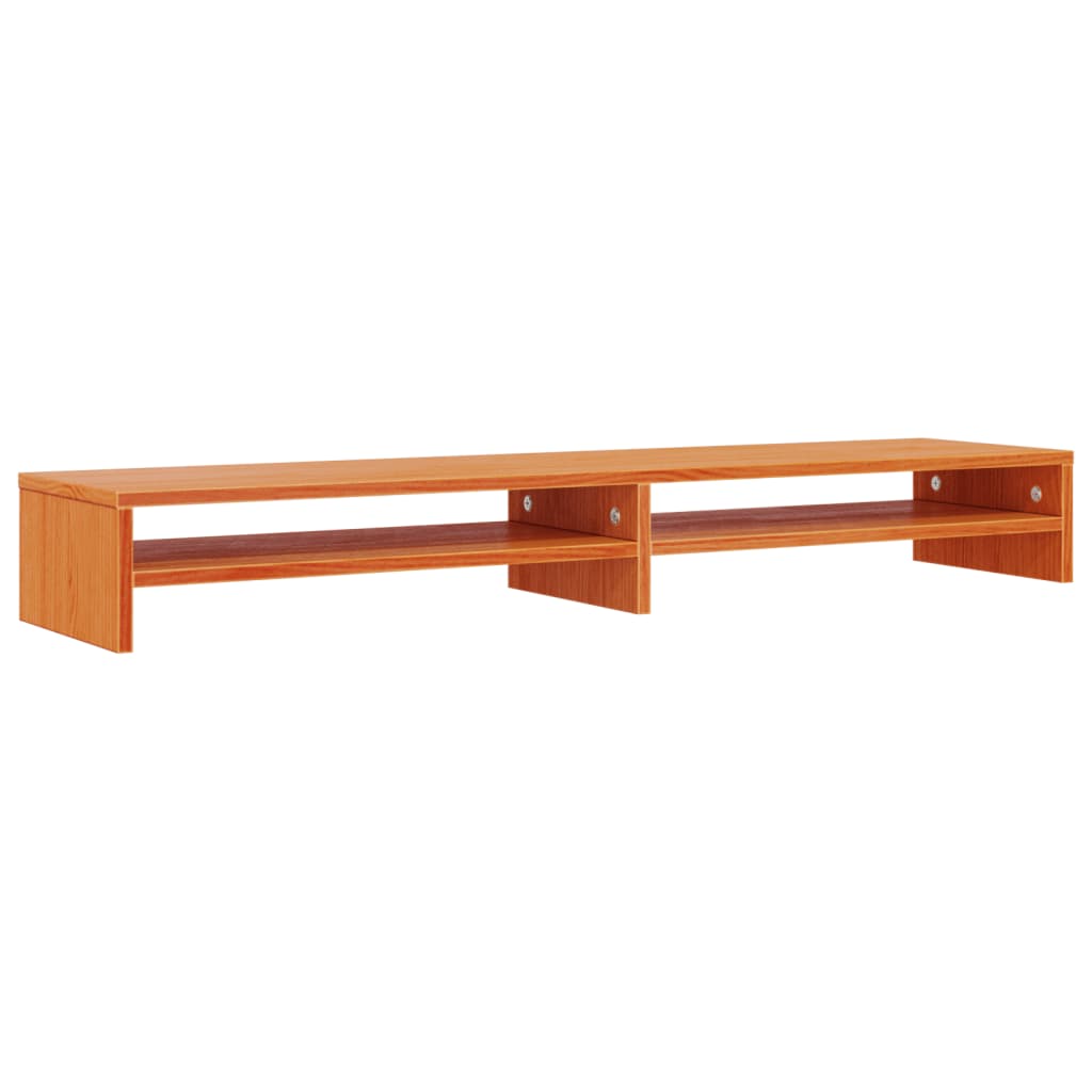 Supporto Monitor Marrone Cera 100x24x13 cm Legno Massello Pino