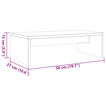 Supporto Monitor Marrone Cera 50x27x15 cm Legno Massello Pino