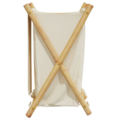 Cesto per Biancheria Bianco Crema 41,5x36x63,5 cm in Bambù | homemem39