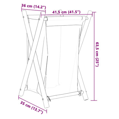 Cesto per Biancheria Bianco Crema 41,5x36x63,5 cm in Bambù | homemem39