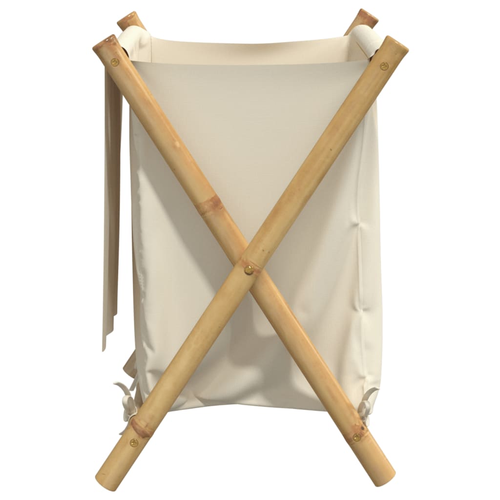 Cesto per Biancheria Bianco Crema 45x55x63,5 cm in Bambù | homemem39