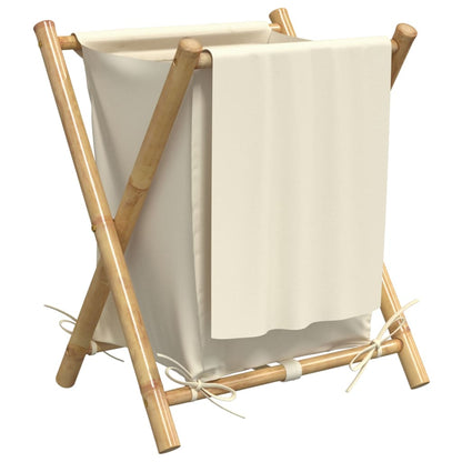 Cesto per Biancheria Bianco Crema 45x55x63,5 cm in Bambù | homemem39