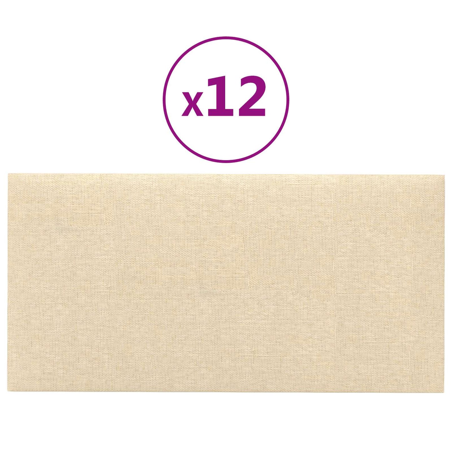 Testiera da Parete 12 pcs Crema 30 x 15 cm Tessuto | homemem39