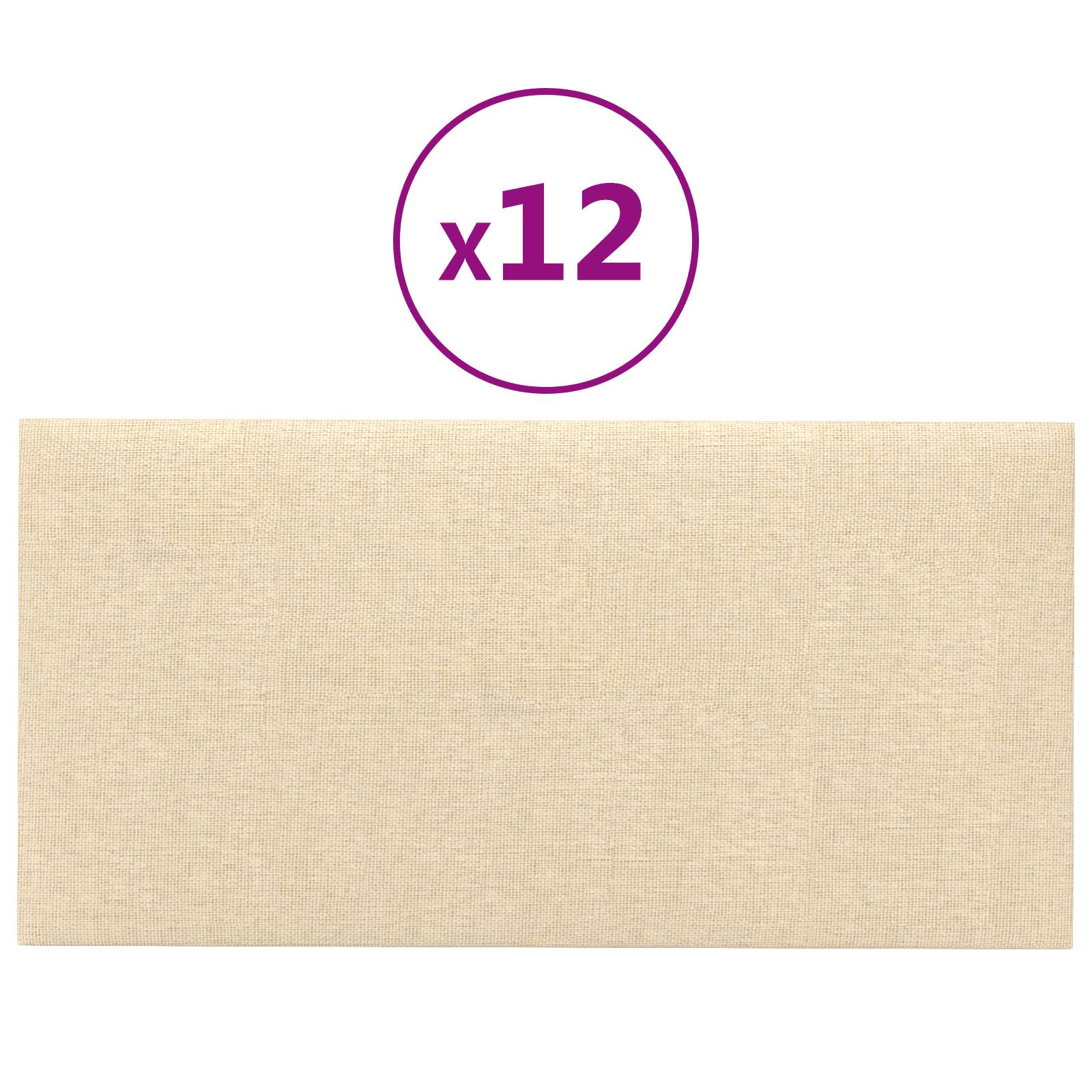 Testiera da Parete 12 pcs Crema 30 x 15 cm Tessuto | homemem39