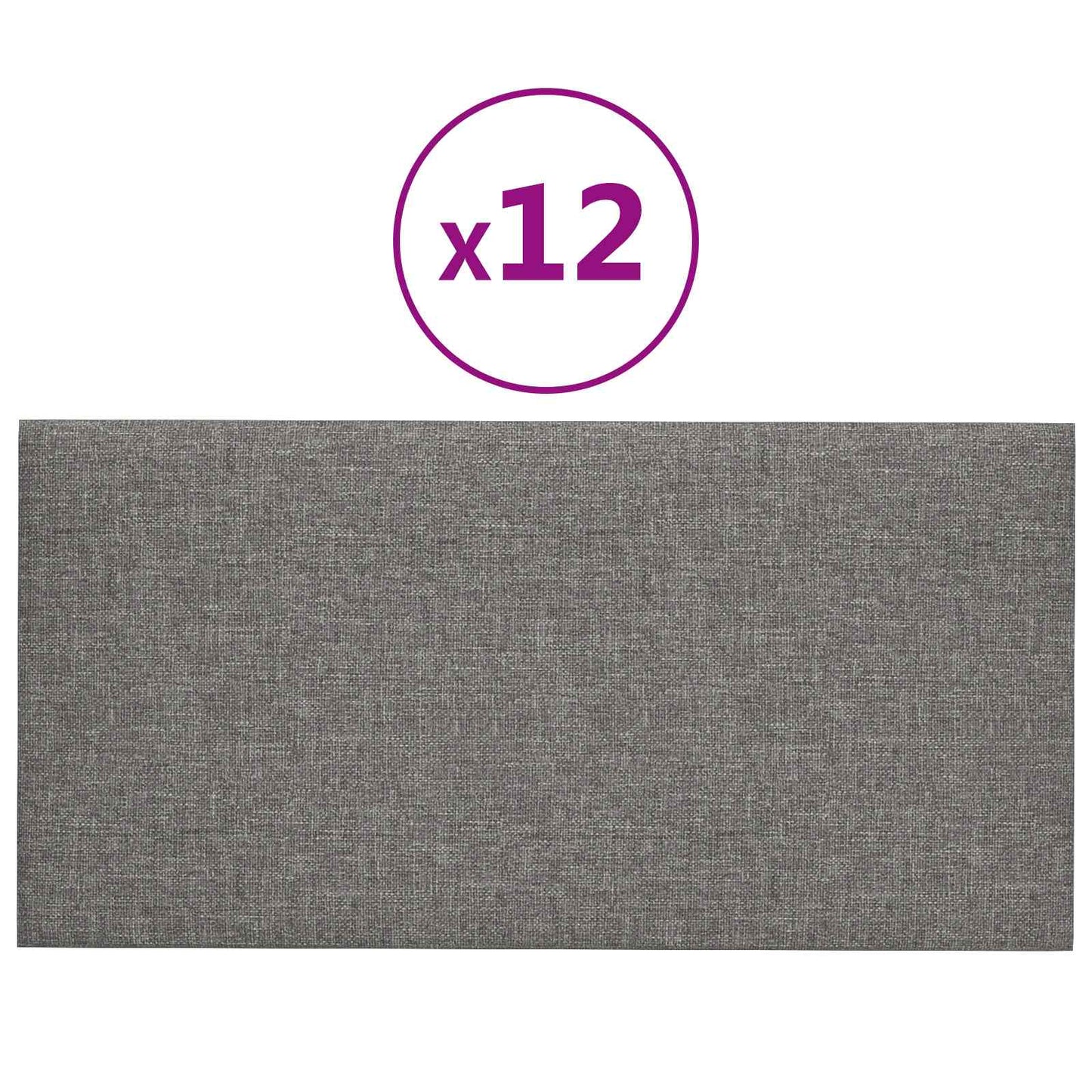 Testiera da Parete 12 pcs Grigio chiaro 30 x 15 cm Tessuto | homemem39