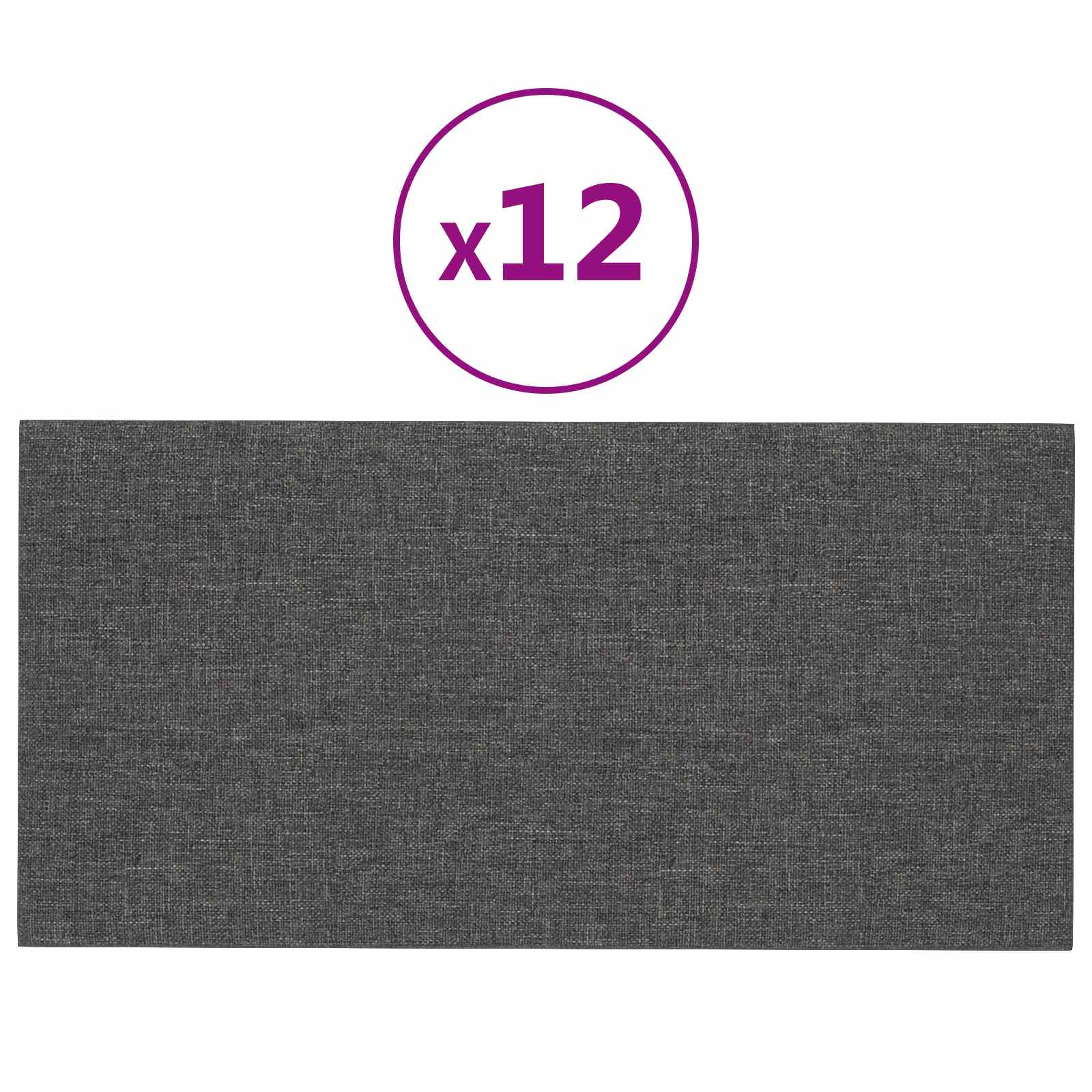 Testiera da Parete 12 pcs Grigio scuro 30 x 15 cm Tessuto | homemem39