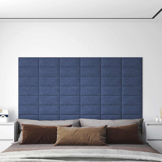 Testiera da Parete 12 pcs Blu 30 x 15 cm Tessuto | homemem39