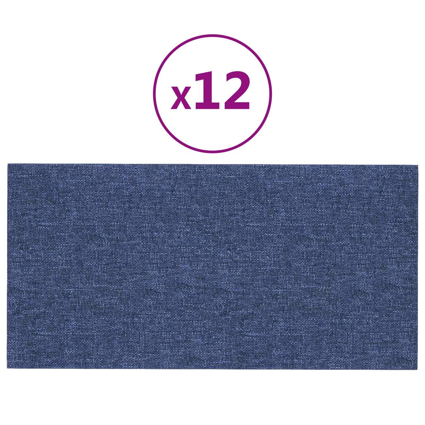 Testiera da Parete 12 pcs Blu 30 x 15 cm Tessuto | homemem39