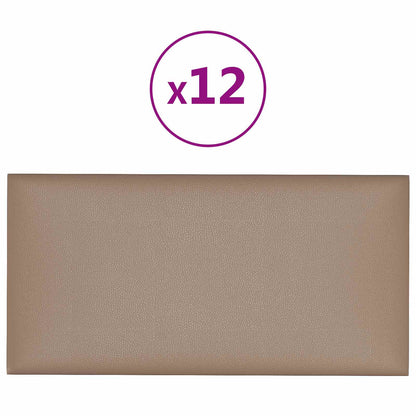 Testiera da Parete 12 pcs Cappuccino 30 x 15 cm Tessuto