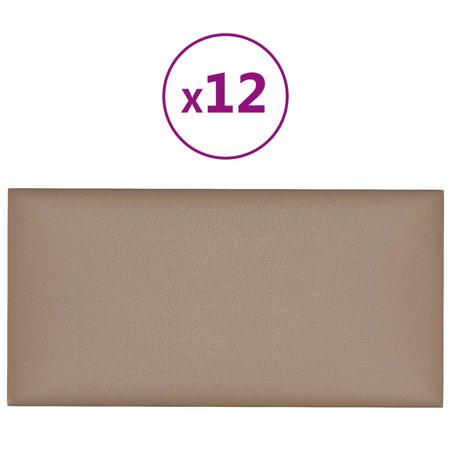 Testiera da Parete 12 pcs 30 x 15 cm Cappuccino Tessuto