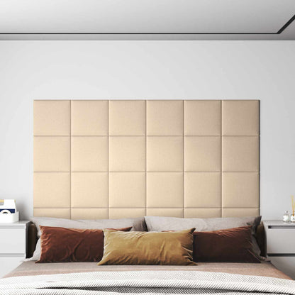 Testiera da Parete 12 pcs Crema 30 x 30 cm Tessuto | homemem39