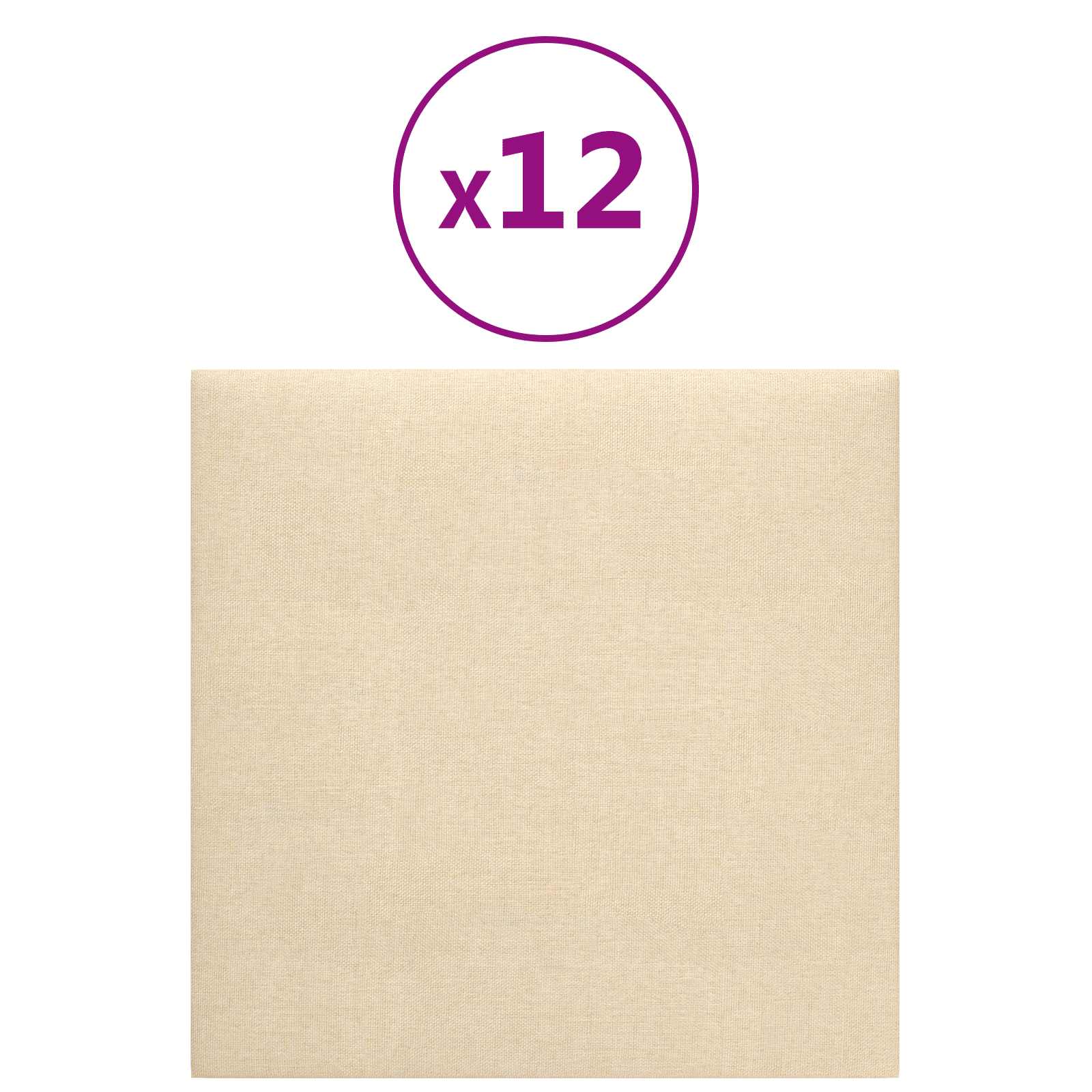 Testiera da Parete 12 pcs Crema 30 x 30 cm Tessuto | homemem39