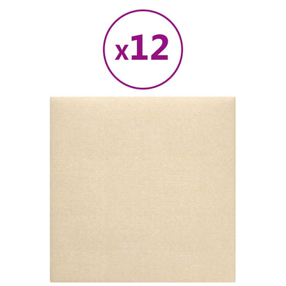 Testiera da Parete 12 pcs Crema 30 x 30 cm Tessuto | homemem39