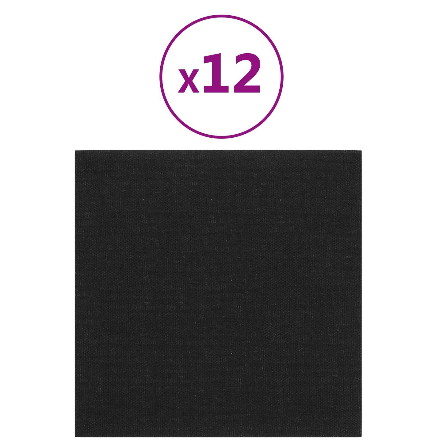 Testiera da Parete 12 pcs Nero 30 x 30 cm Tessuto | homemem39