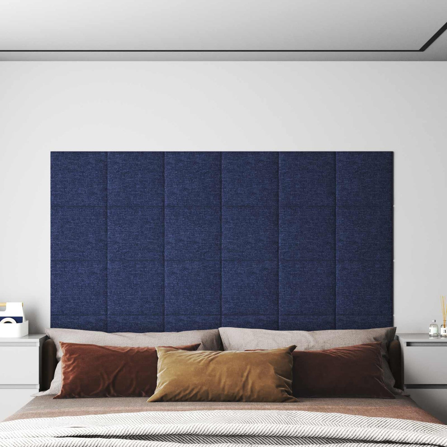 Testiera da Parete 12 pcs Blu 30 x 30 cm Tessuto | homemem39