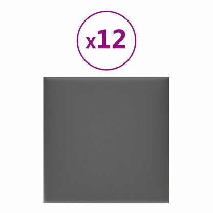 Testiera da Parete 12 pcs Grigio 30 x 30 cm Tessuto | homemem39