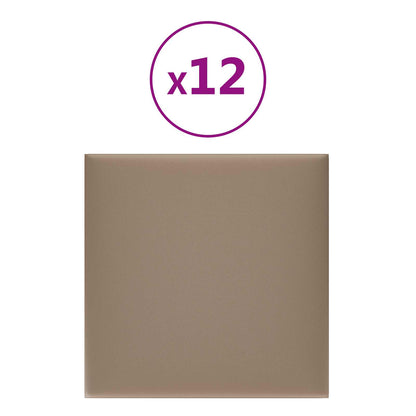 Testiera da Parete 12 pcs Cappuccino 30 x 30 cm Tessuto | homemem39