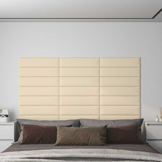 Testiera da Parete 12 pcs Crema 60 x 15 cm Tessuto | homemem39