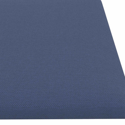 Testiera da Parete 12 pcs 60 x 15 cm Blu Tessuto