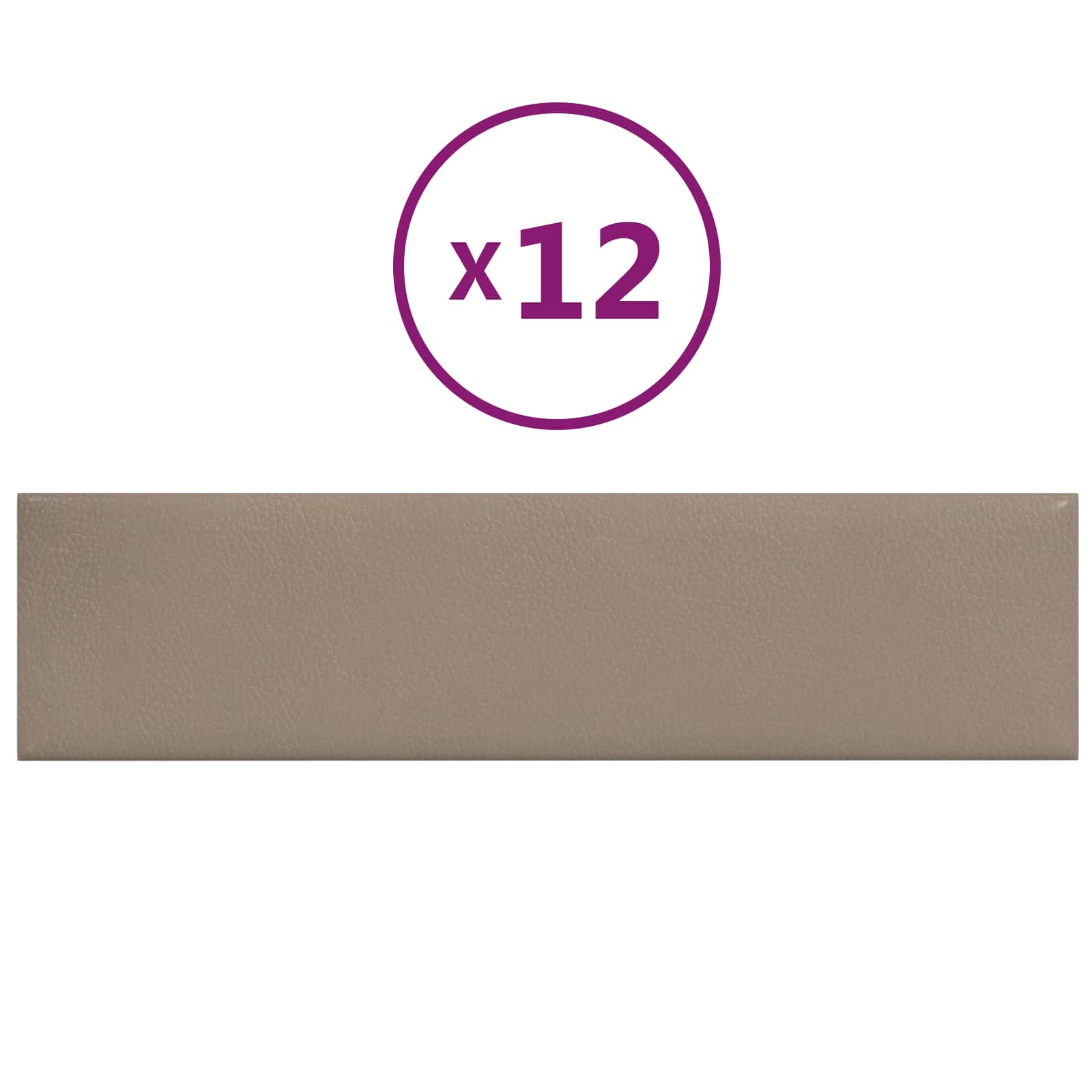 Testiera da Parete 12 pcs Cappuccino 60 x 15 cm Tessuto | homemem39