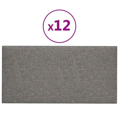 Testiera da Parete 12 pcs Grigio chiaro 60 x 30 cm Tessuto | homemem39