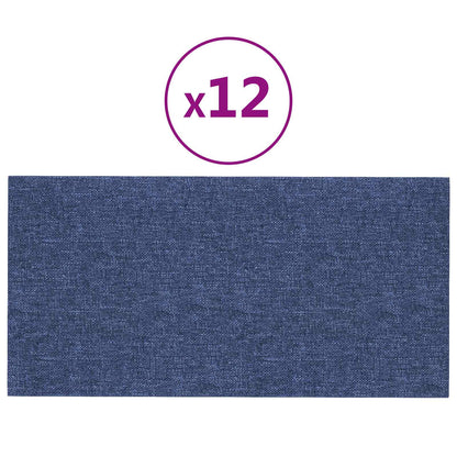 Testiera da Parete 12 pcs Blu 60 x 30 cm Tessuto | homemem39