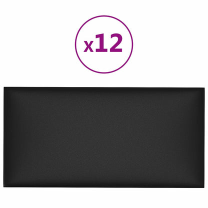 Testiera da Parete 12 pcs Nero 60 x 30 cm Tessuto | homemem39
