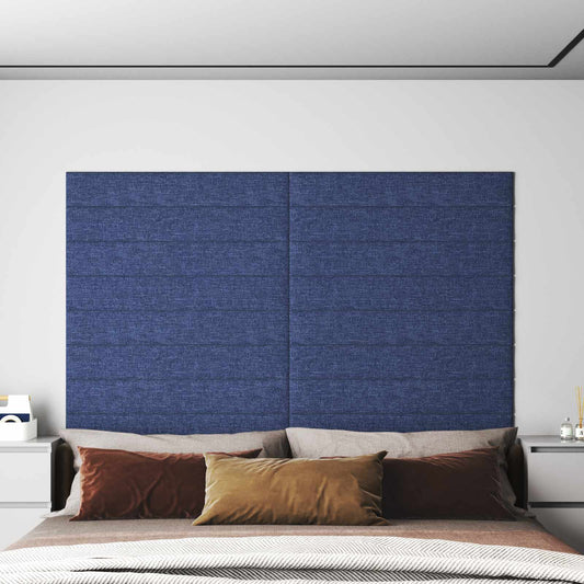 Testiera da Parete 12 pcs Blu 90 x 15 cm Tessuto | homemem39