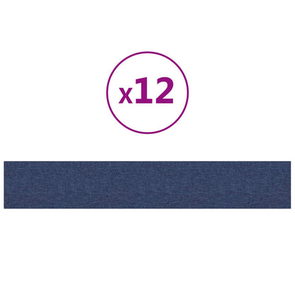 Testiera da Parete 12 pcs Blu 90 x 15 cm Tessuto | homemem39
