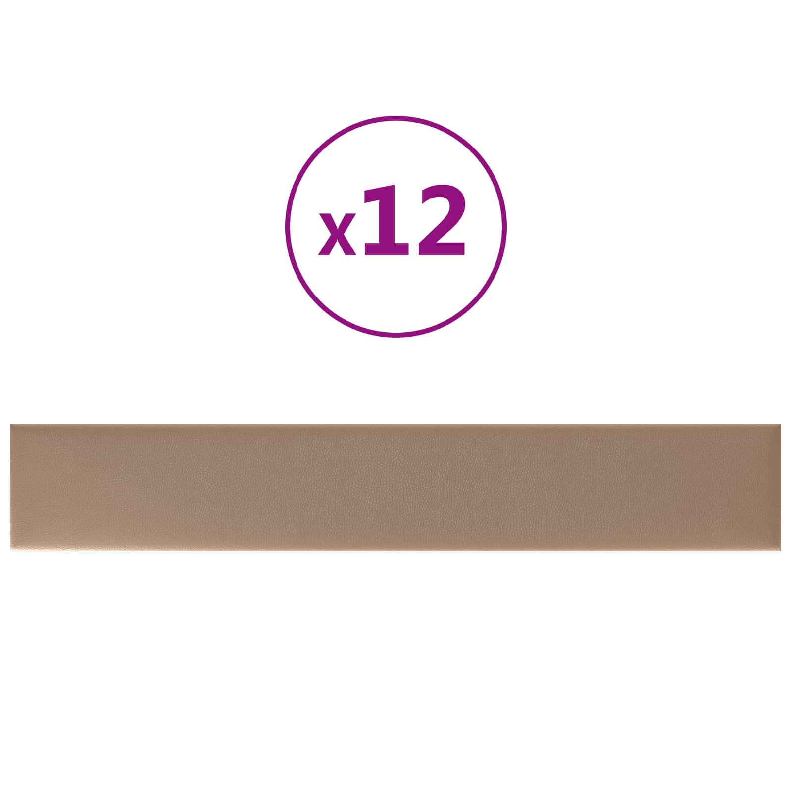 Testiera da Parete 12 pcs Cappuccino 90 x 15 cm Tessuto | homemem39