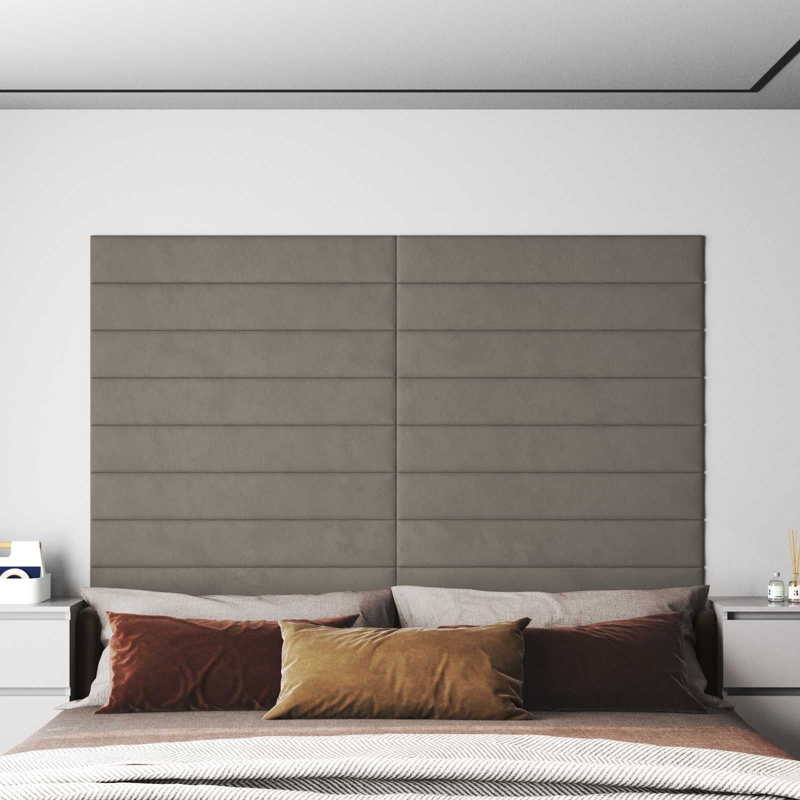 Testiera da Parete 12 pcs Grigio Chiaro Velluto | homemem39