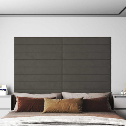 Testiera da Parete 12 pcs Grigio Scuro Velluto | homemem39