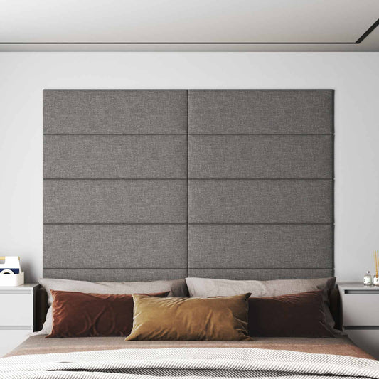 Testiera da Parete 12 pcs Grigio chiaro 90 x 30 cm Tessuto | homemem39