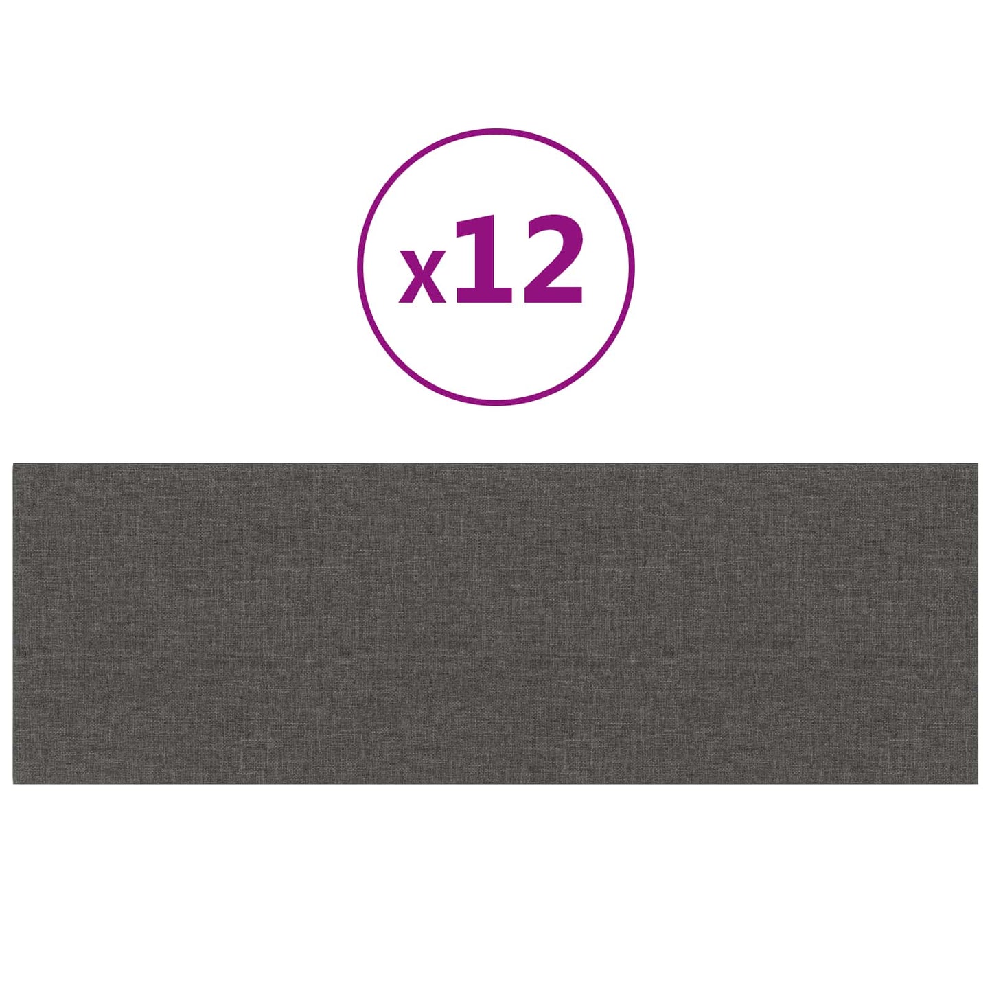 Testiera da Parete 12 pcs Grigio scuro 90 x 30 cm Tessuto | homemem39
