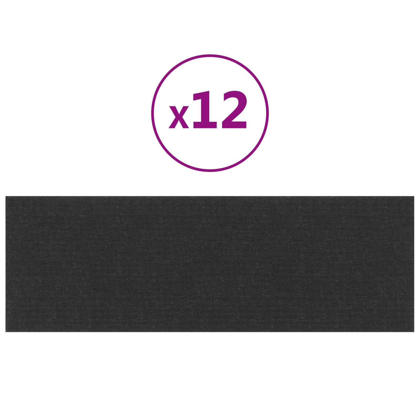 Testiera da Parete 12 pcs Nero 90 x 30 cm Tessuto | homemem39
