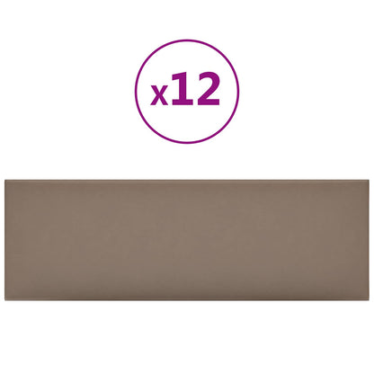Testiera da Parete 12 pcs Cappuccino 90 x 30 cm Tessuto | homemem39