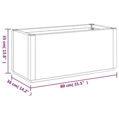 Fioriera da Giardino Grigio Scuro 80x36x35 cm in PP