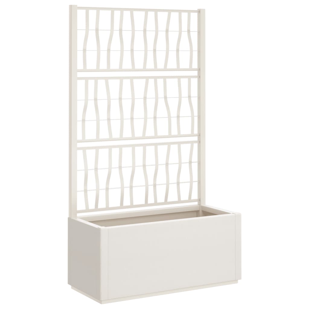 Fioriera da Giardino con Traliccio Bianco 80x36x140 cm PP - homemem39