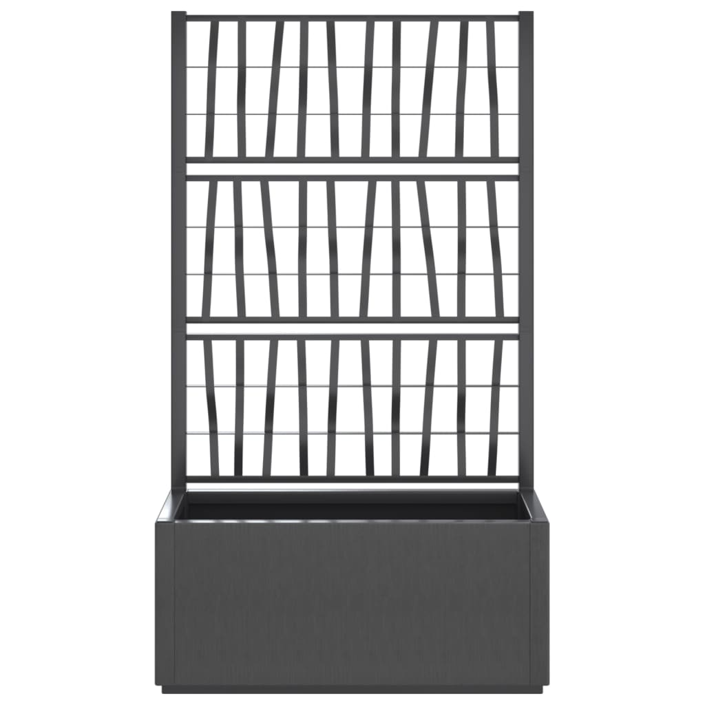 Fioriera da Giardino con Traliccio Grigio Scuro 80x36x140 cm PP