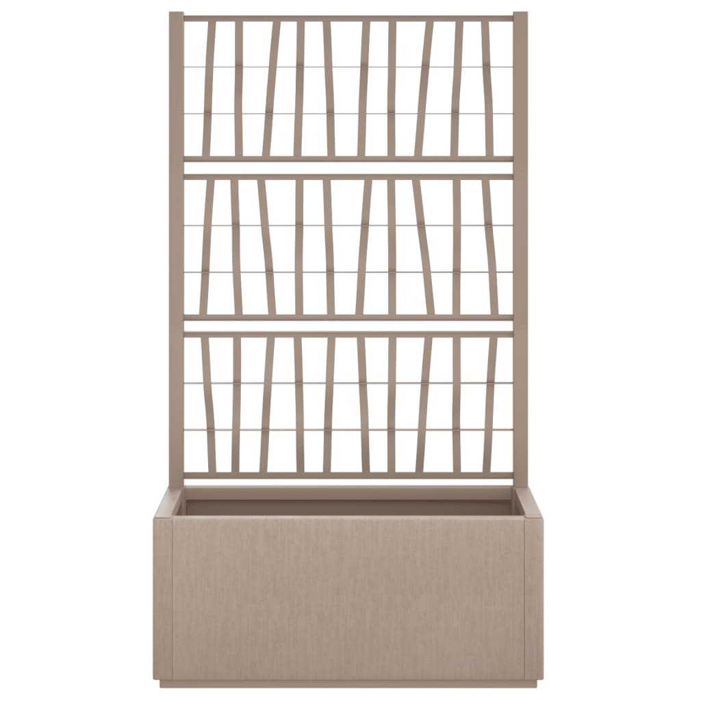 Garden Planter with Light Brown Trellis 80x36x140 cm PP