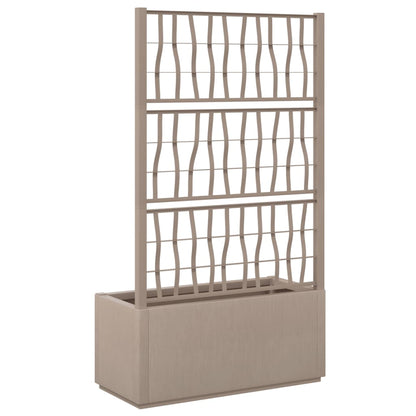 Garden Planter with Light Brown Trellis 80x36x140 cm PP