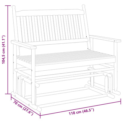 Panca a Dondolo Nera 118x70x104,5cm in Legno Massello di Pioppo