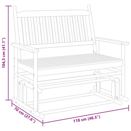 Panca a Dondolo Marrone 118x70x104,5cm Legno Massello di Pioppo