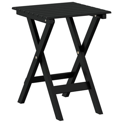 Tavolino Laterale Pieghevole Nero in Legno Massello di Pioppo | homemem39