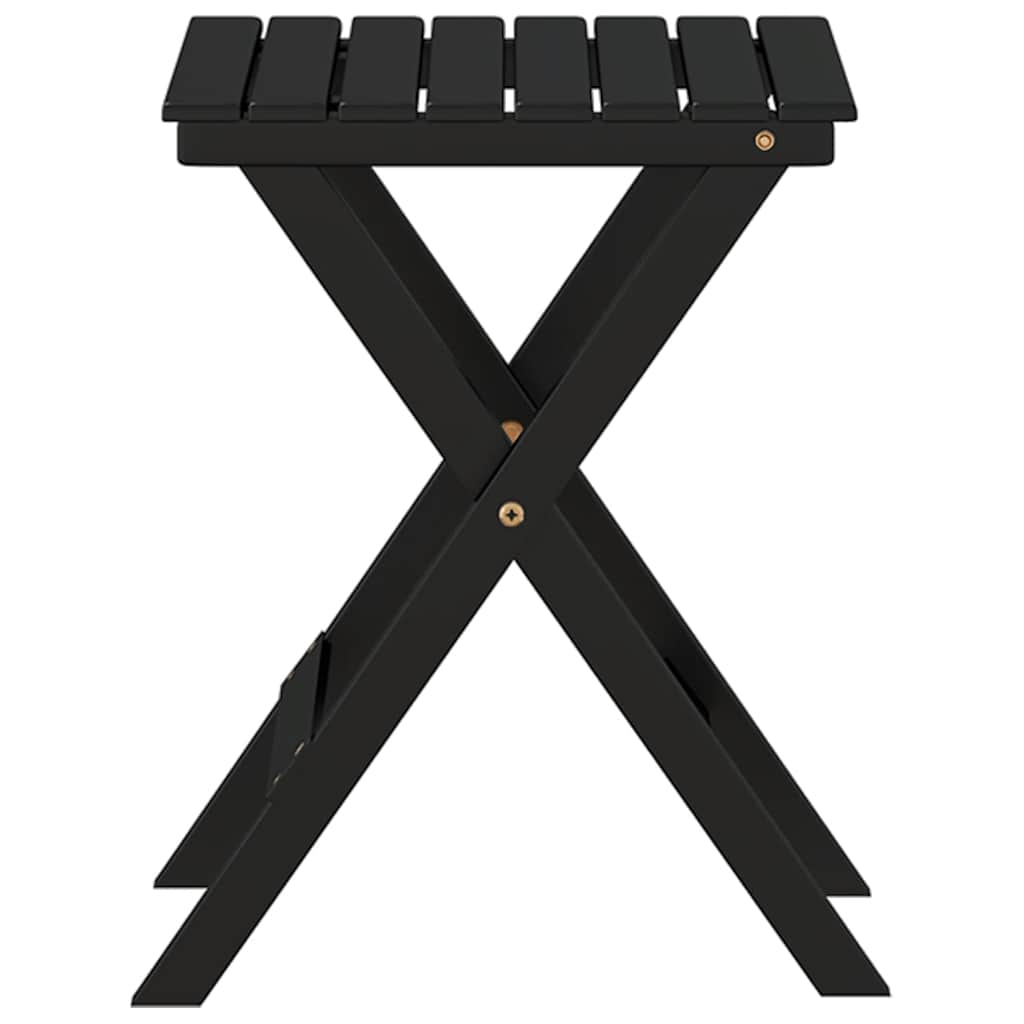 Tavolino Laterale Pieghevole Nero in Legno Massello di Pioppo | homemem39