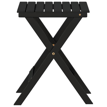 Tavolino Laterale Pieghevole Nero in Legno Massello di Pioppo | homemem39