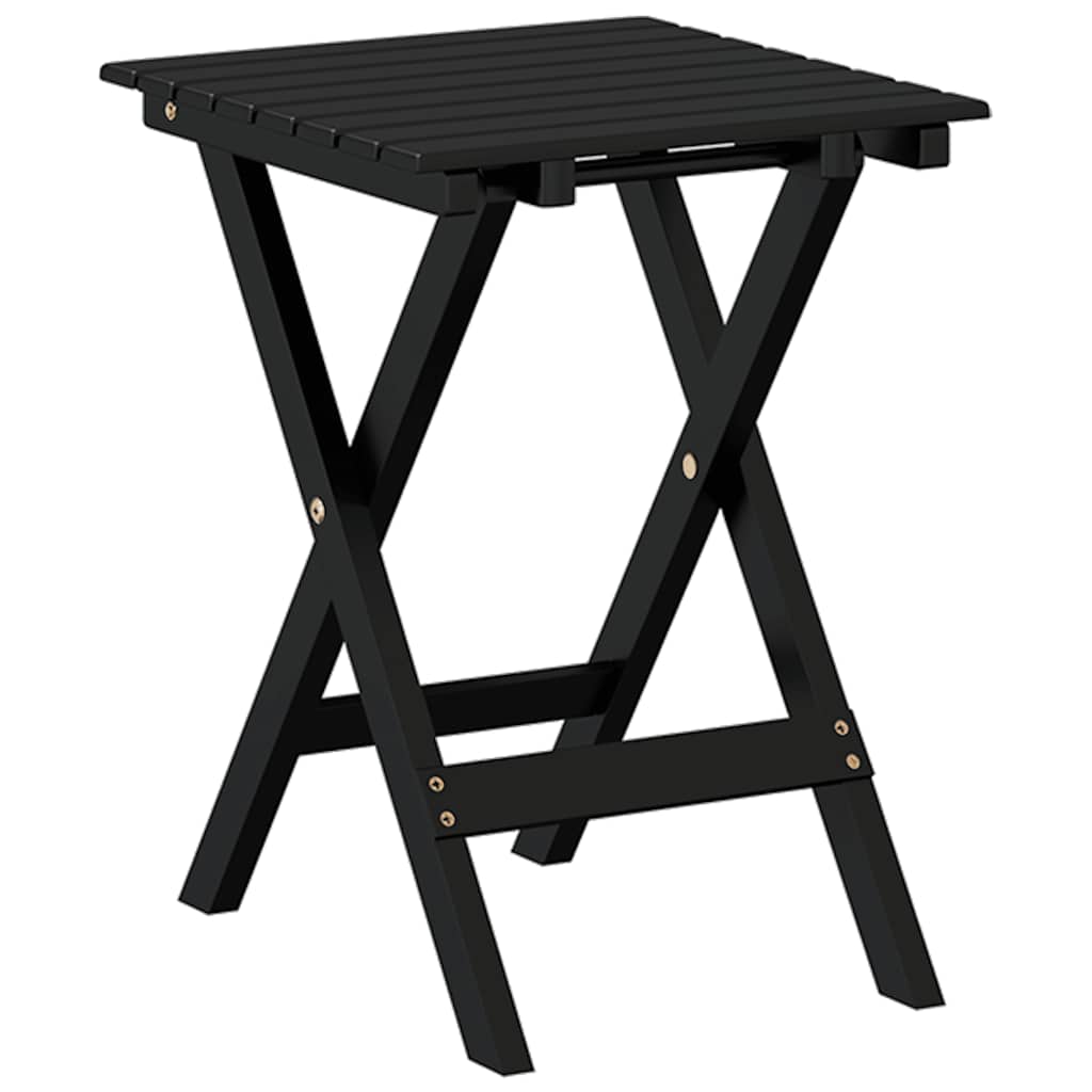 Tavolino Laterale Pieghevole Nero in Legno Massello di Pioppo | homemem39