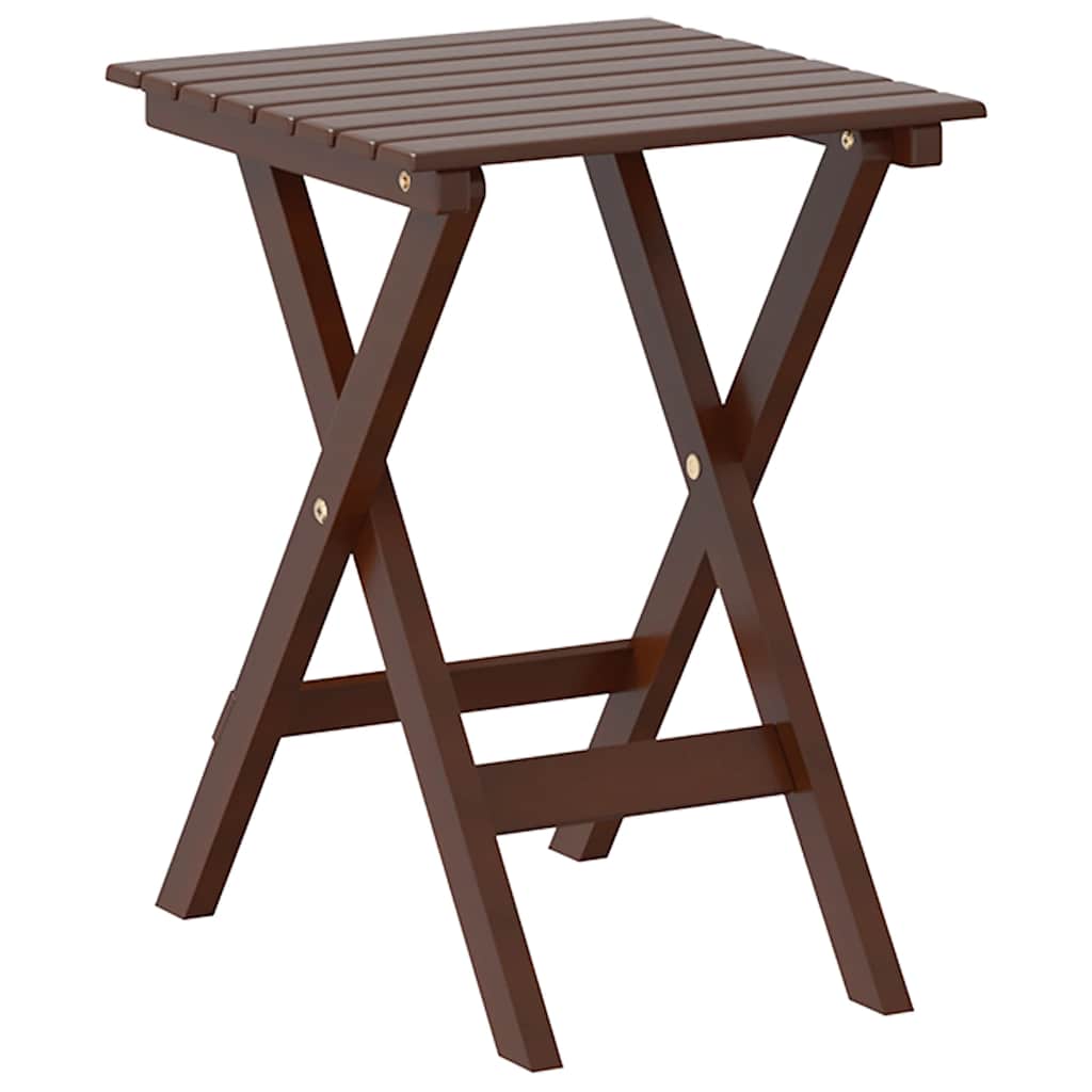 Tavolino Laterale Pieghevole Marrone Legno Massello di Pioppo | homemem39