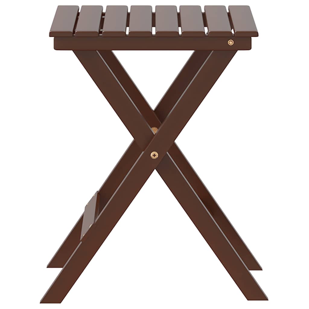 Tavolino Laterale Pieghevole Marrone Legno Massello di Pioppo | homemem39