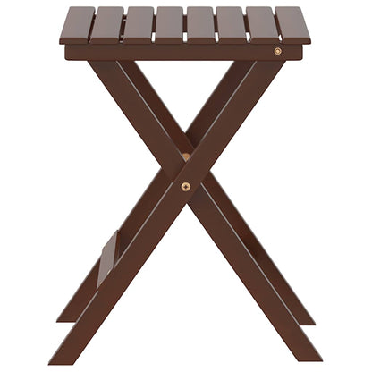 Tavolino Laterale Pieghevole Marrone Legno Massello di Pioppo | homemem39